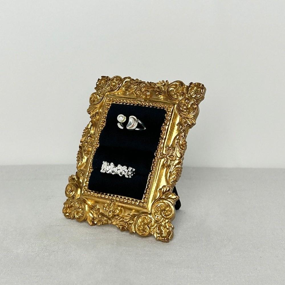 Resin Frame Jewelry Display Stand Velvet Ring Display Stand Photo Frame Earring Holder Daily