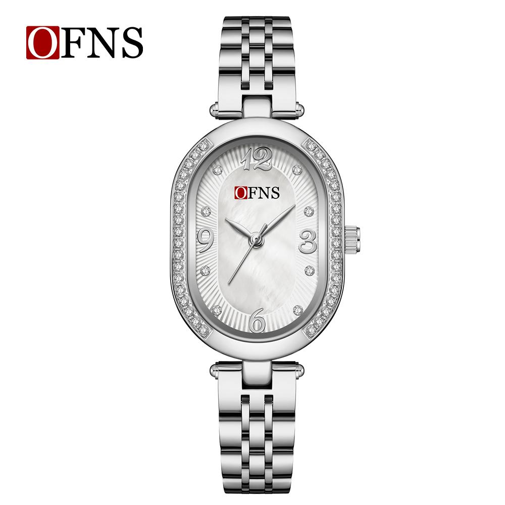 Ofns 1575 Luxury Exquisite Quartz Women's Full Steel Waterproof Diamond Inlaid Watch
