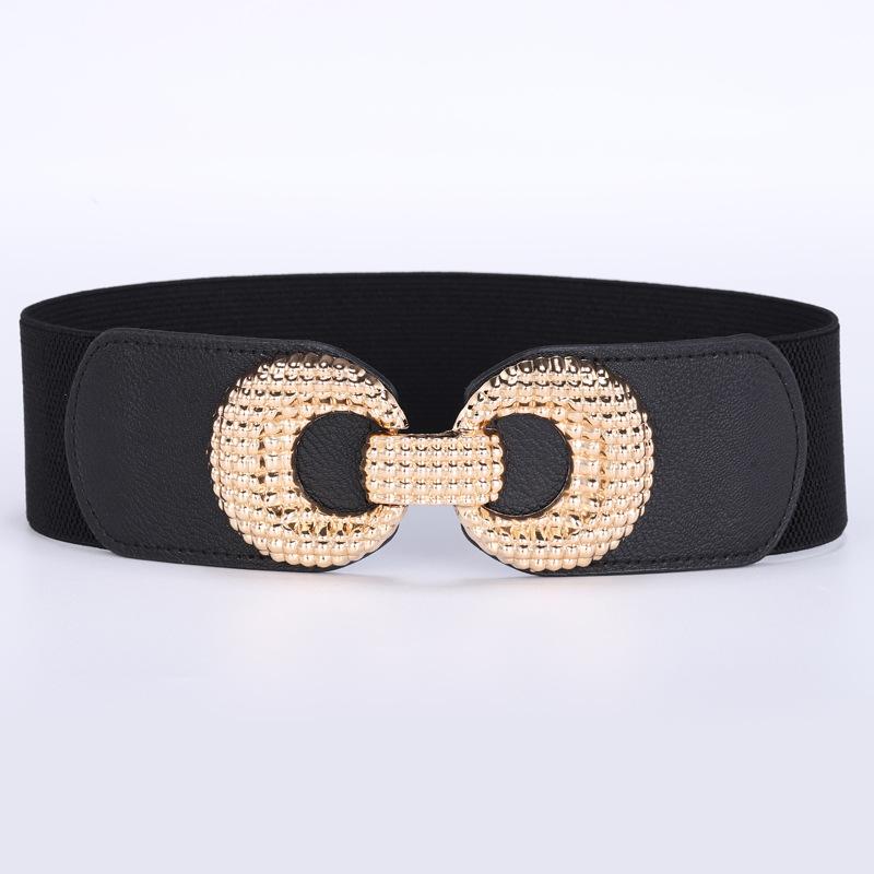 Elastic Belt Women'S 8-Shaped Buckle Wide Waist Seal Dress Decorative Waist Elastic Belt