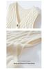 Women's 100% Pure Cashmere Cable Knit V-Neck Sleeveless Cardigan