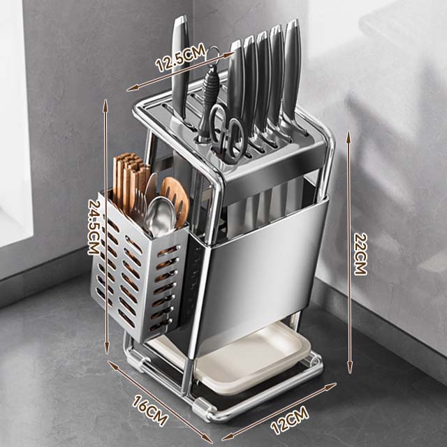 Stainless Steel Knife Holder Kitchen Storage Organizer Multifunctional Kitchen Knife Holder Knife Organizer Cutlery Organizer