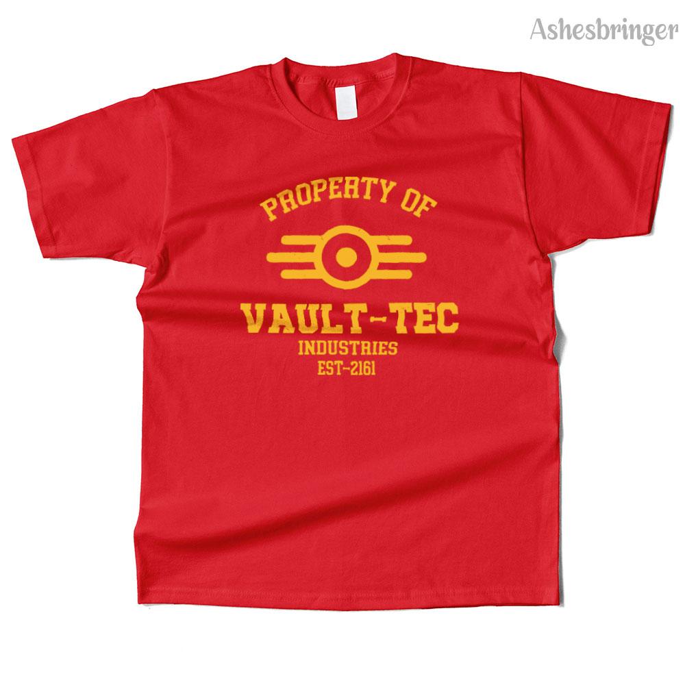 Unisexs Cotton Property of Vault Tec Graphic T Shirt Street Casual Style Tee for Unisex and Women M