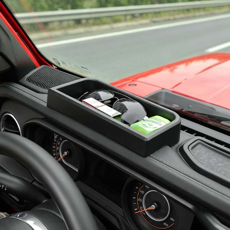 Car Dashboard Organizer Storage Box Container For Jeep Wrangler JL JT Gladiator 2024 Up Stowing Tidying Accessories