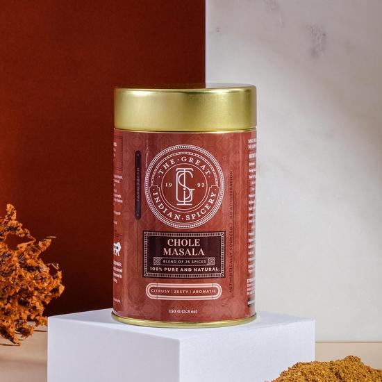 The Great Indian Spicery | Chole Masala | 100g Dose – Erntefrisch, Authentisch, Unverfälscht – Zitrusartige, Pikante & Aromatische Mischung