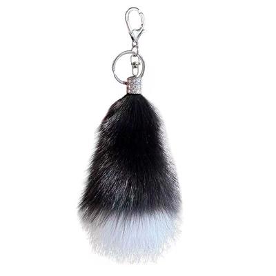 Instagram Style 100% Real Fox Hair Tail Car Keychain Pendant Cute Doll Doll Ladies Bag Pendant Cute Mobile Phone Pendant