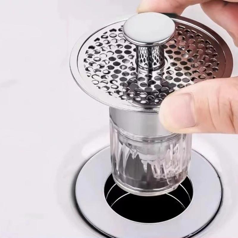 2Pcs Detachable Bathtub Drain Stopper Bathroom Shower Sink Drain Plugs Push-type Bounce Cores Drain Filter Bounce Cores