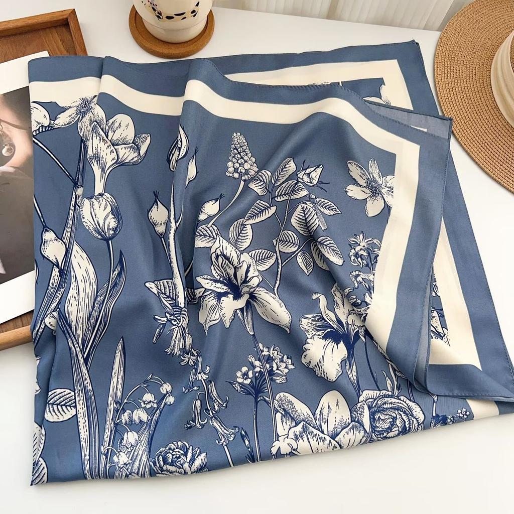 New Printed Satin Square Scarf Fashion All Season Travel Accessory