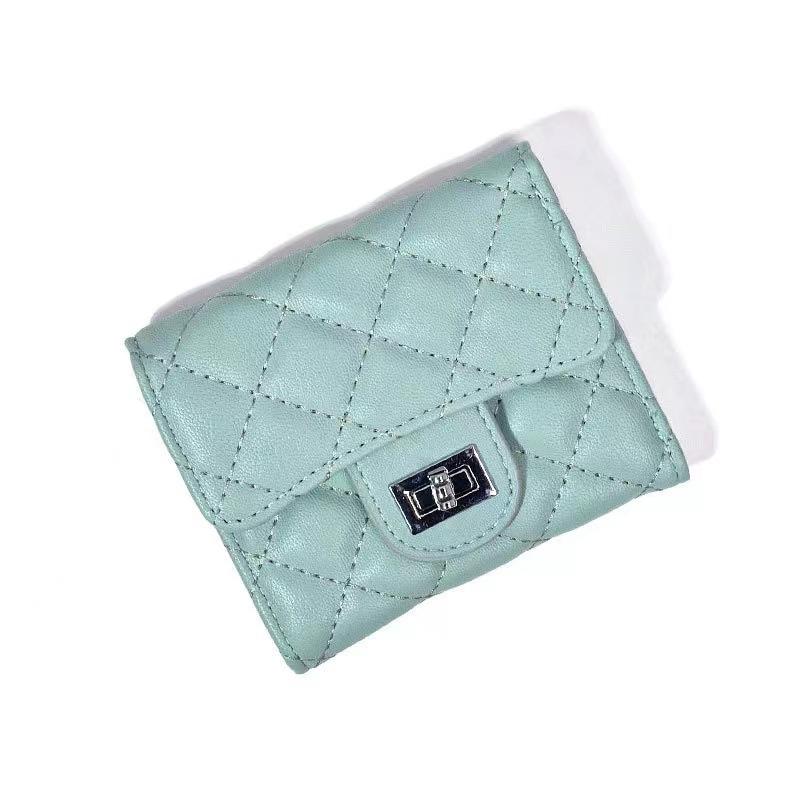 New women's wallet rhombus simple girls multi-card anti-degaussing student change bag