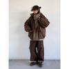 Unisex Retro Japanese Winter Cotton Jacket: College Style, Stand Collar, Loose Fit
