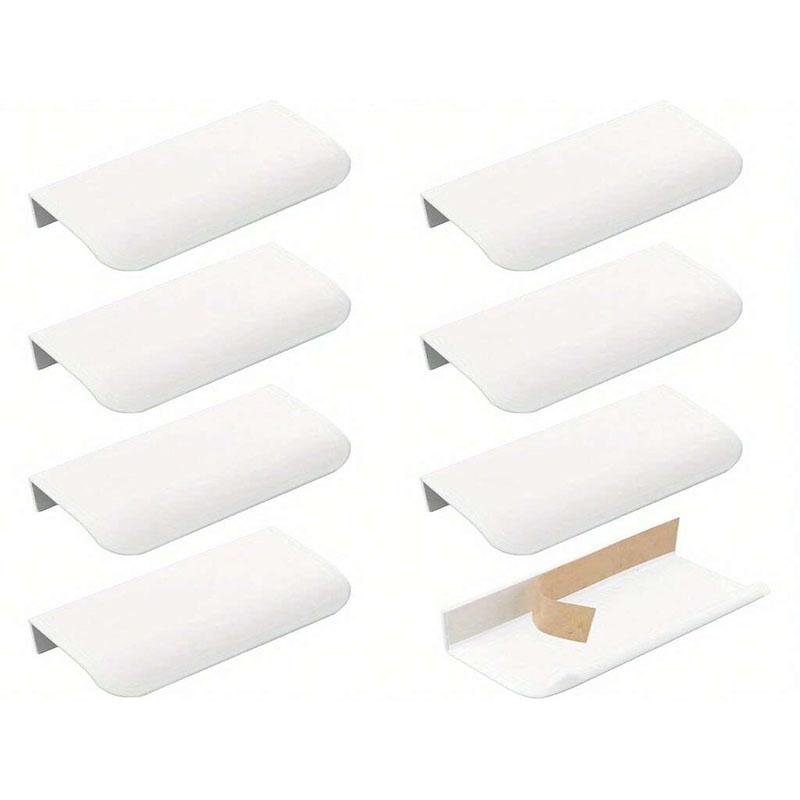 8-Pack Finger Pulls, Metal Concealed Drawer Handles, Modern Style Cabinet Hardware for Wardrobe and Drawers, 8cm -