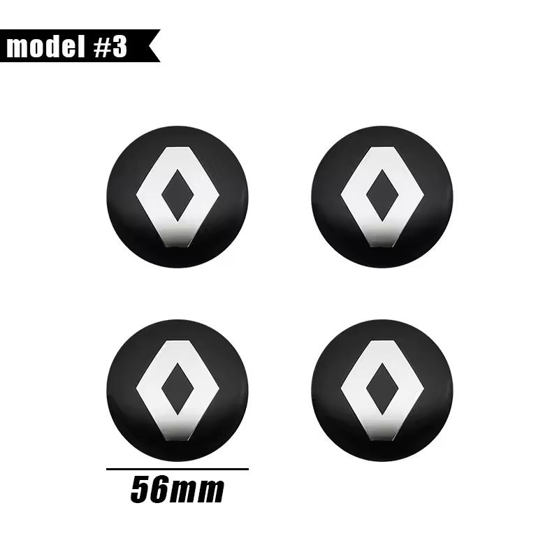 4Pcs 56mm Car Wheel Center Caps Hubcap Cover Stickers For Renault Megane 3 2 4 Clio4 5 Captur Trafic Scenic2 Austral Kangoo QM6