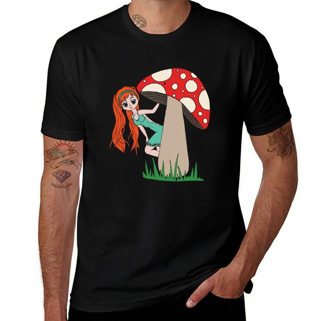 Mushroom Nymph T-Shirt Art Pattern Printed Casual Top
