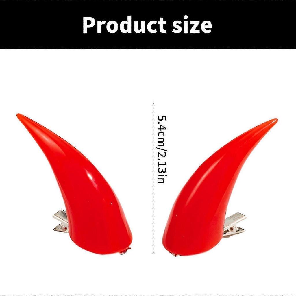 Resin Devil Horn Hair Clip for Halloween Costume Cosplay Accessory Horn Hair Pin Adult Stage Props Dressingup Headpiece Black-Good