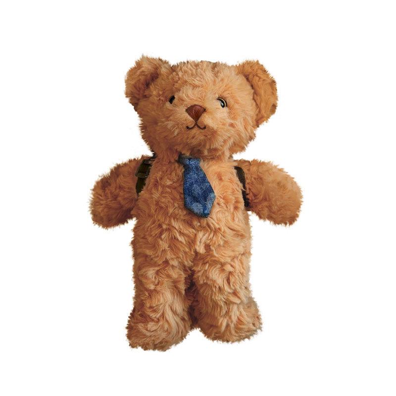 

Cute schoolbag bear doll plush toy backpack teddy bear doll rag doll children s birthday gift Small [23cm] 0.15kg