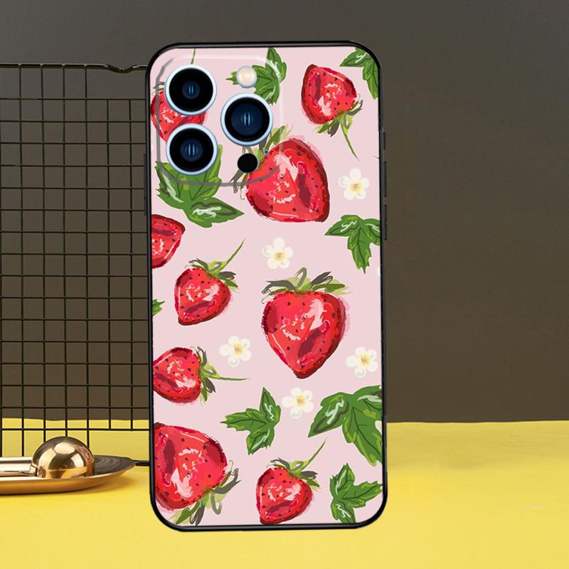 Cute Strawberry Phone Case For iPhone 13 12 14 11 16 15 Pro Max Plus Mini 7 8 X XR XS Max Cover