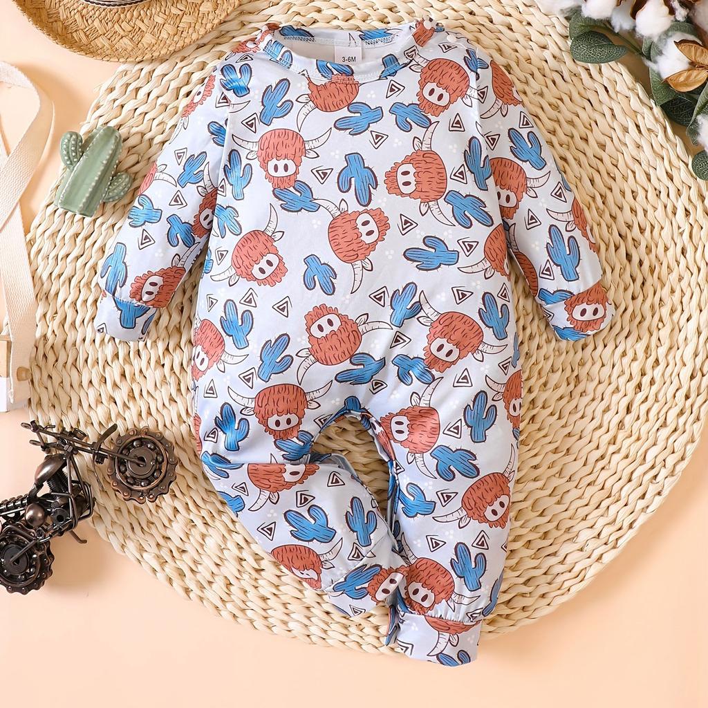 Baby Romper Baby Clothes Autumn And Winter Cartoon Animal Long Sleeve Single Breast Baby Romper Soft Baby Play Clothes 0-24M