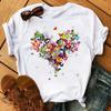 Butterfly Heart Printed T Shirt New Unisex Black T Shirt Harajuku Cute Graphic Tee Shirt Ladies Casual Female Tops Tee