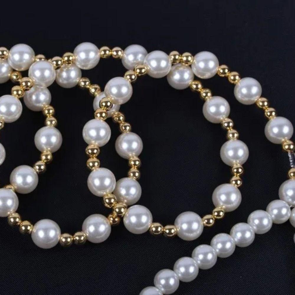 Imitation Pearls Beaded Dog Leash 120cm Pet Training Lead Leashes Pearls Dog Harness Leash Pet