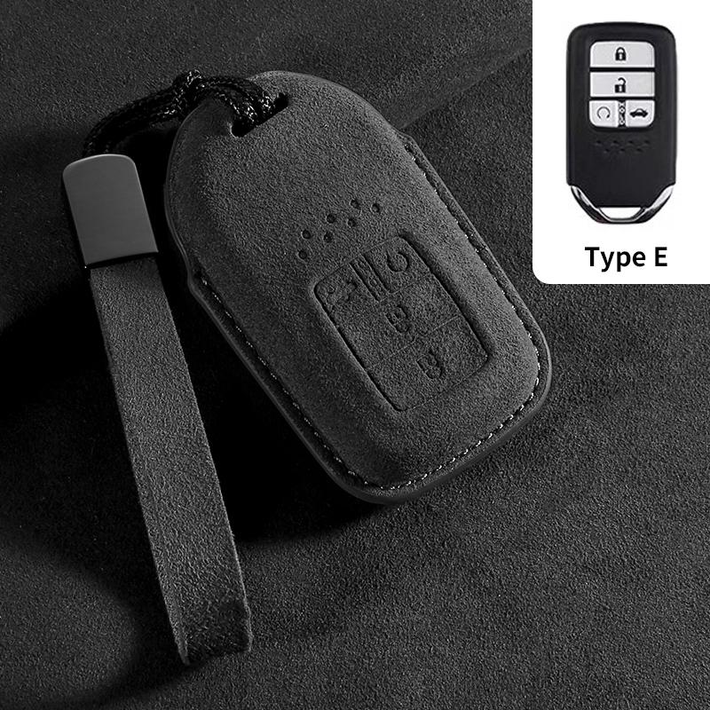 Suede Car Key Case Cover Shell Fob For For Honda Fit Lucky Vezel City Civic Jazz Brv Br-V Hrv Hr-V Freed Car Smart Key Bag