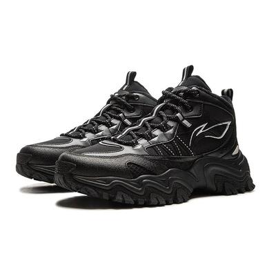Li Ning Shan Xing WNTR HIGH Gefüttert mit Fleece High-Top Freizeitschuhe Herren Schwarz AGLV169-1