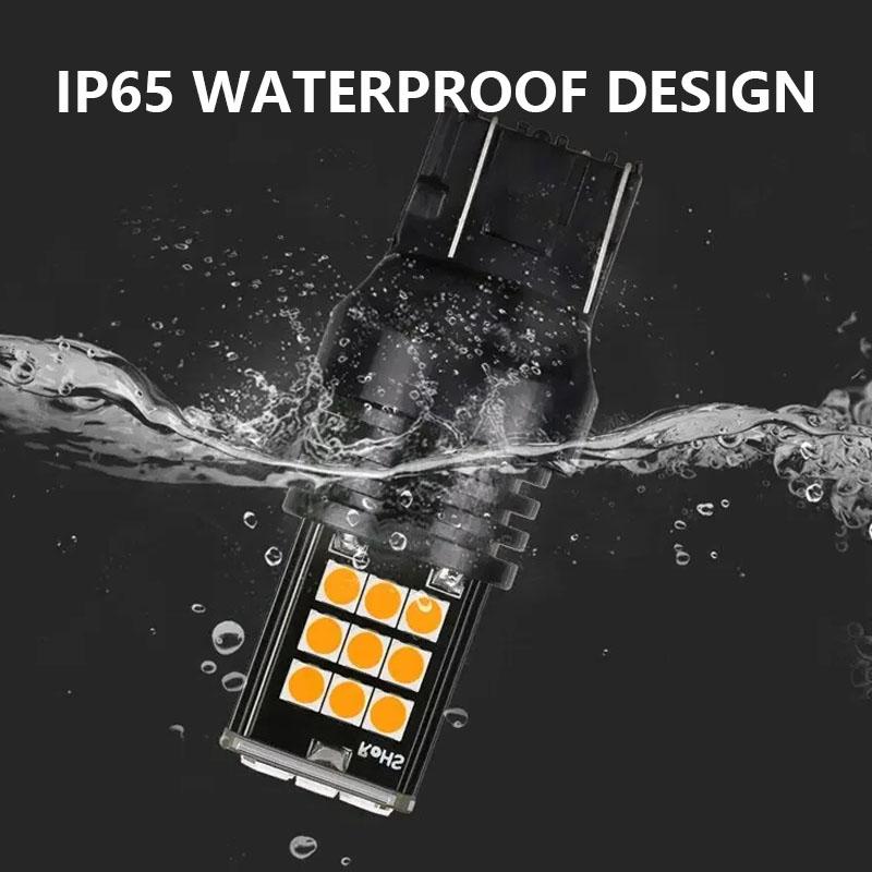 2PCS Signal Lamp Amber T20 7440 LED Brake Light Reverse Light Bulb Fit for Universal Car W21W WY21W Turn Light 12V Super Bright