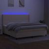 VidaXL Slat Bed Base with Mattress and LED, Upholstered Bed with Headboard, Double Bed, Adult Bedroom Bed, 3138506