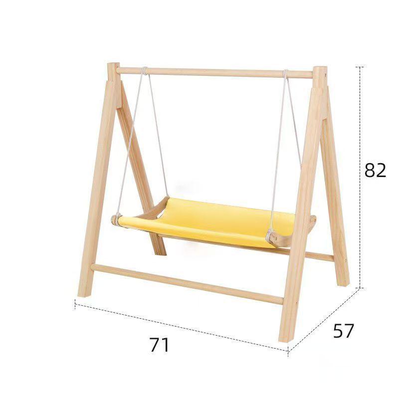 Solid Wood Hammock Bed for Small Pets - Elevated, Removable, and Washable. Perfect for Dogs, Cats, and Rabbits. Suitable for all Seasons.