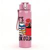 1PC Its Book OClock Mug Flower Art 750ml Color Plastic Sports Water Bottle Leakproof Flip Straw Lid Suitable for Sports Office Home Use