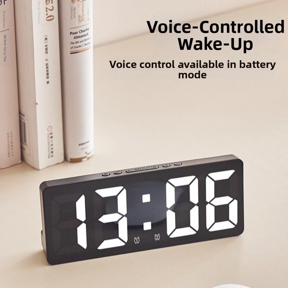 Temperature Display LED Digital Clock Calendar Function Electronic Clock Indoor Use