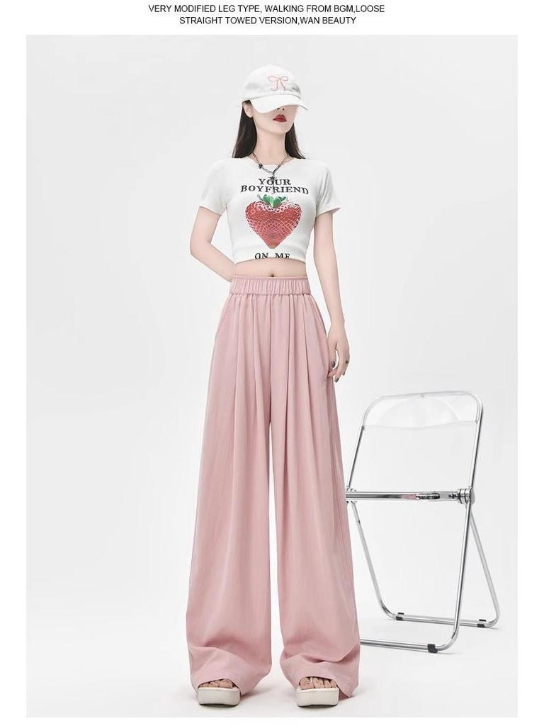 Women's High Waist Cotton Linen Wide Leg Pants - Plus Size, Casual Slimming, Spring/Summer