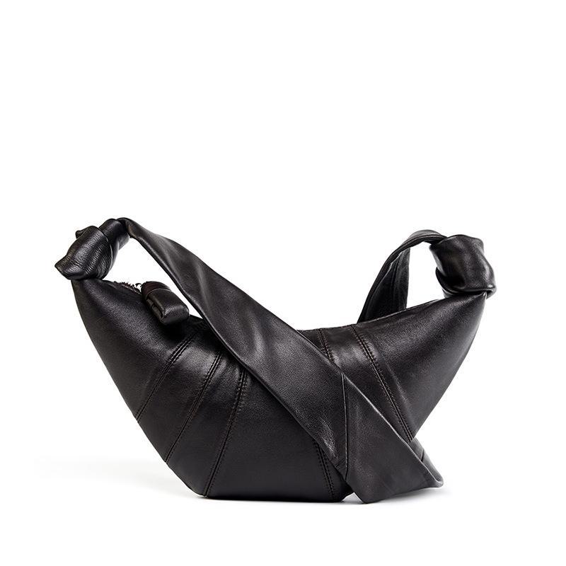 Women's Genuine Lambskin Croissant Crossbody Bag