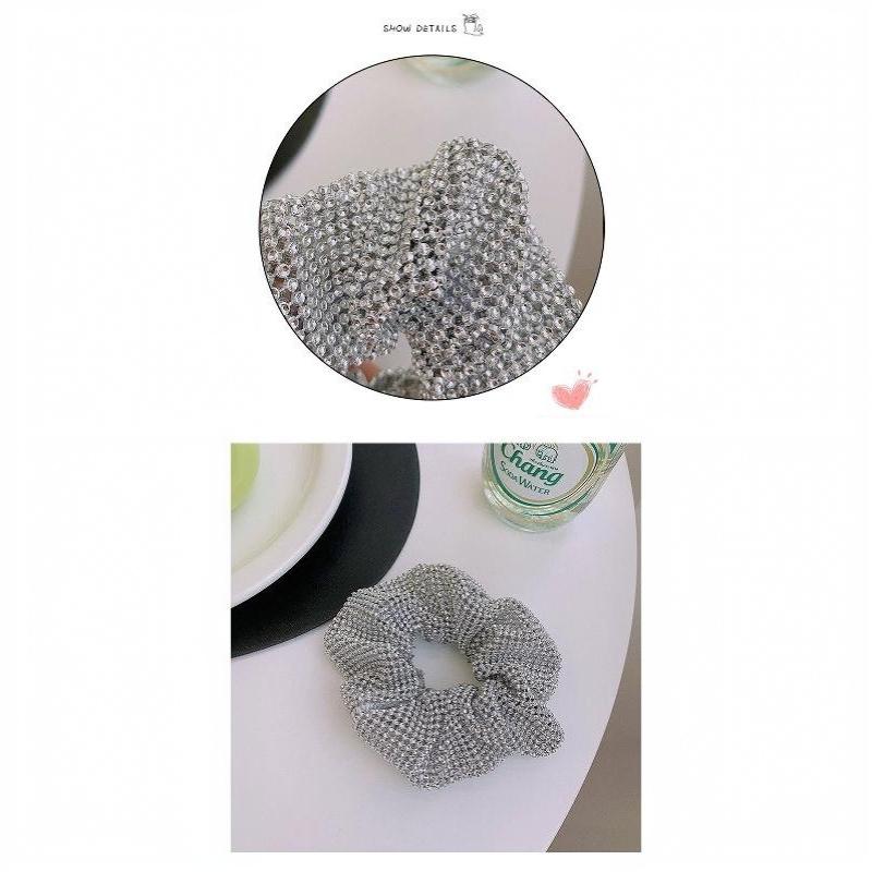 Sparkling Full Rhinestone Hair Tie Scrunchies For Women Girls Party Headdress Hair Accessories Ponytail Elastic Rubber Band