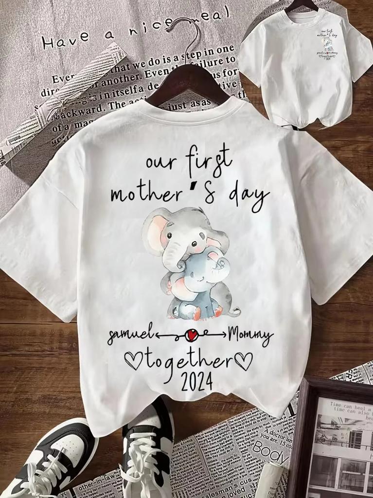 Unisex Mama Graphic Tshirt Mothers Day Gift Short Sleeve Crew Neck Tee Floral Animal Heart Print Casual Daily Tops