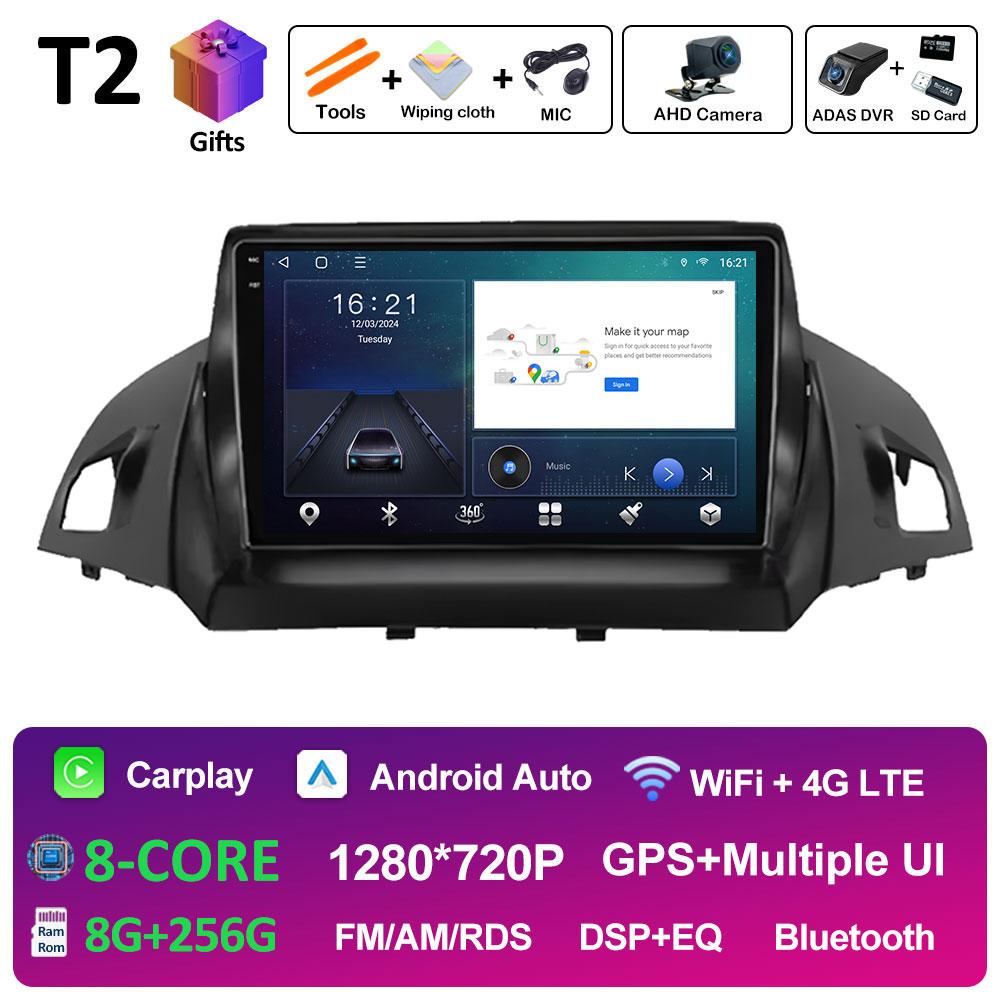 Smart System GPS Navigation For Ford C-MAX Kuga 2 Escape 3 2012 2013 2014 2015 - 2019 Wireless Carplay QLED IPS Screen Head Unit