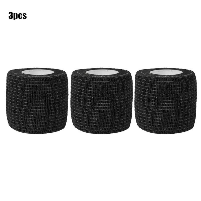 3PCS Black Self Adhesive Bandages Cohesive Elasticity Breathable Waterproof Bandages Sports Tape Wrist Ankle First Aid 1