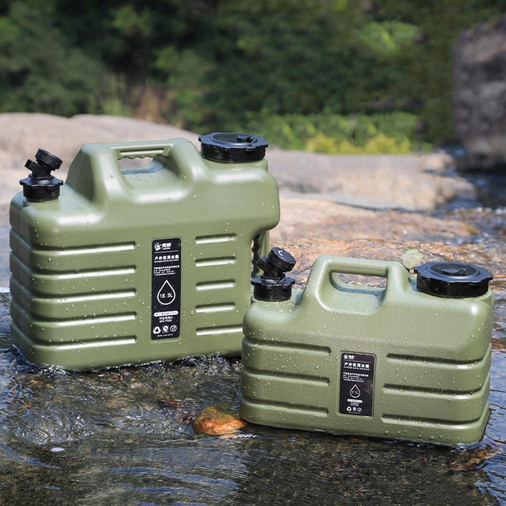 18,5 l Wassereimer, großes Fassungsvermögen, tragbarer Trinkwasserkanister mit abnehmbarem Wasserhahn, kein Auslaufen, für Reisen im Freien, Fahren