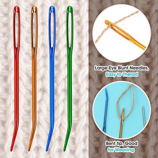 Yousheng 6/16Pcs Yarn Needle Set Assorted Darning Tapestry Needles Large Eye Blunt Bent Weaving Knitting Needles Sewing Crocheting Accessories