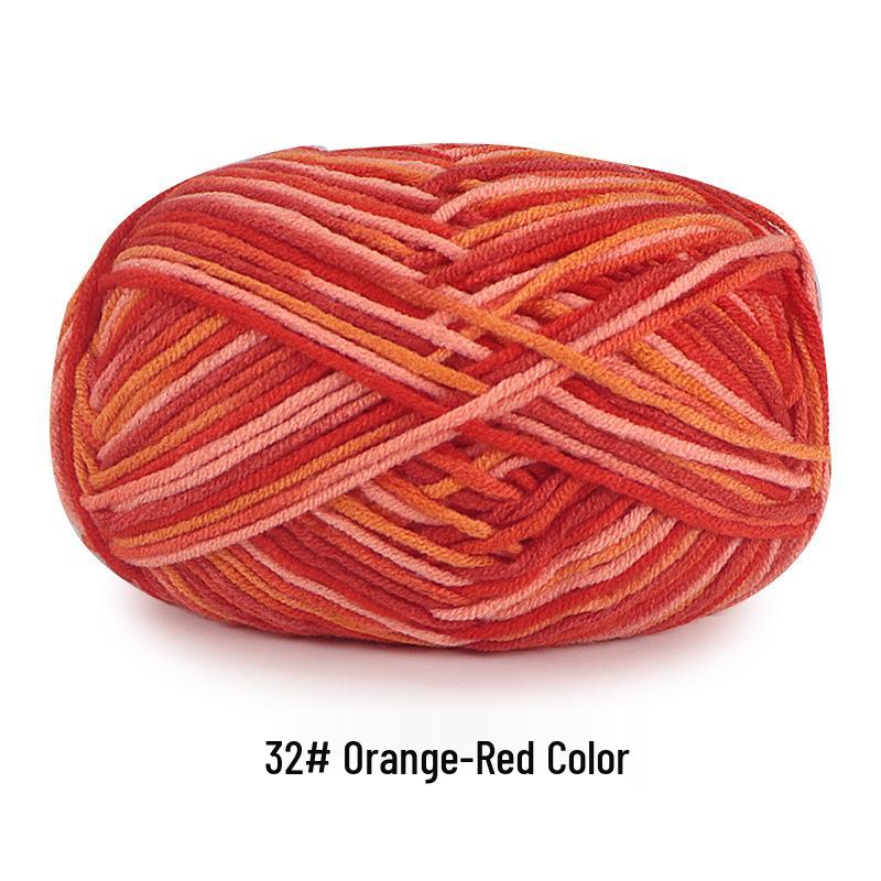 Aou Ou 5-Strand Variegated Milk Cotton Yarn Ball, Floral Medium-Thick, for Baby Scarves and Slippers.