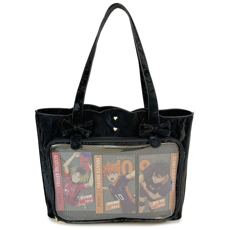 Two-dimensional Transparent Bag, Campus Style Girl Student Large-capacity Shoulder Bag Cartoon Bag