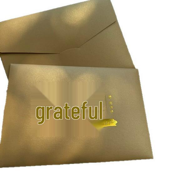 No. 7 Thanksgiving A5 Western-Style Thick Pearlescent Gold Hot Stamped Envelope, 23×16cm