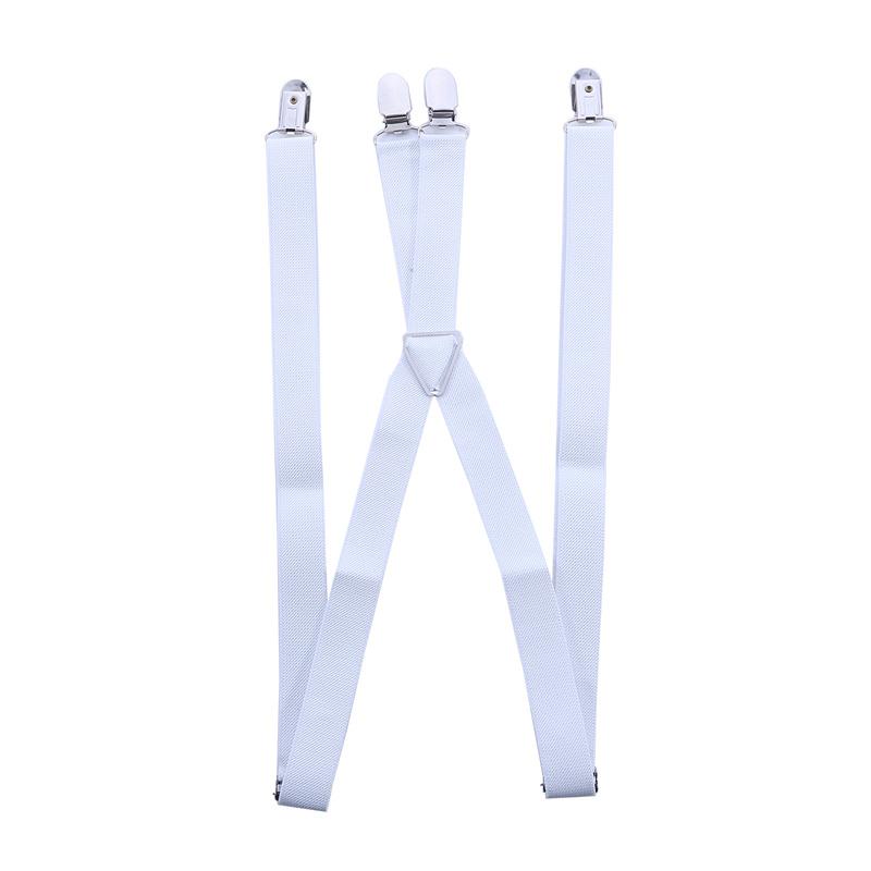 

Solid Color Elastic Polyester Suspenders Braces Men Women Black Red Adjustable Straps For Wedding Suit Skirt Accessories Gifts белый