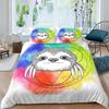 Floral Sloth Cartoon Cute Sloth Duvet Cover Flowers Sloth Animal Cover Kids Boys Girls Gifts Bedding Sets for Bedroom Decortion