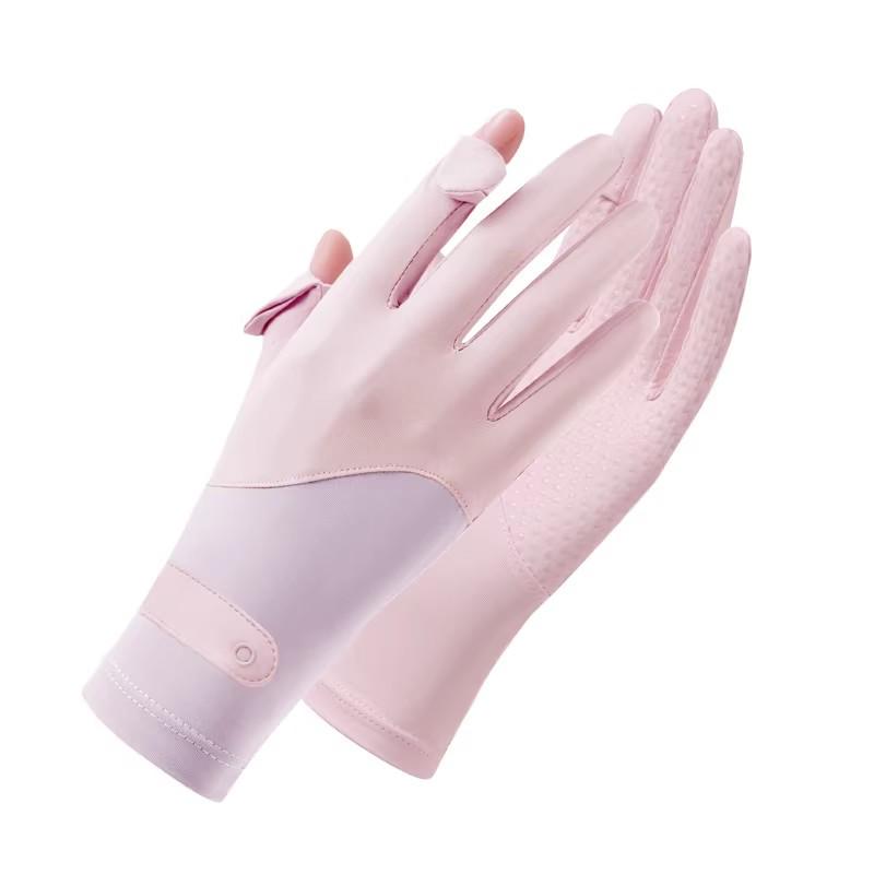 Ice Silk Breathable UV Protection Gloves, Unisex, Spring/Summer, Lightweight, Non-Slip, Touchscreen-Friendly, Two-Fingerless, Ideal for Cycling