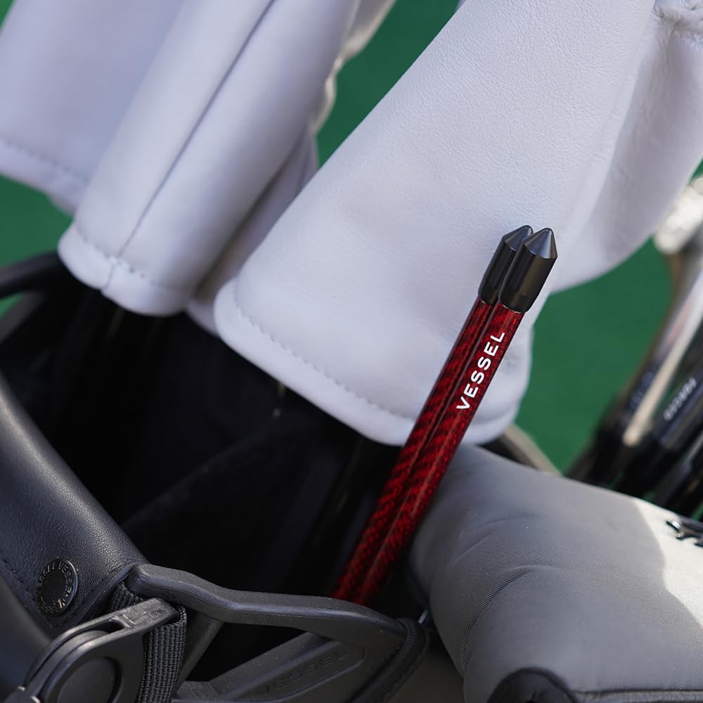 VESSEL Golf Alignment Sticks, Set of 2, Carbon Fiber, Red, Authentic (Imported)