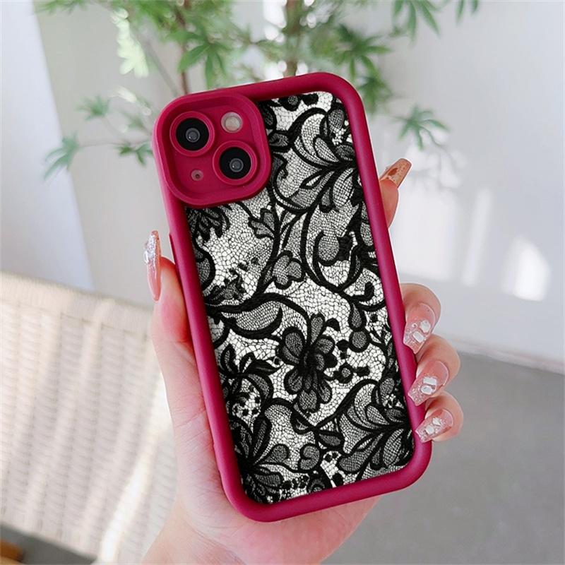 Black Lace Case For Samsung Galaxy A16 A17 A56 A55 A36 A26 A15 5G A06 A07 A54 A53 A35 A34 A52 A33 A23 A24 A25 A14 A05S A04E A32
