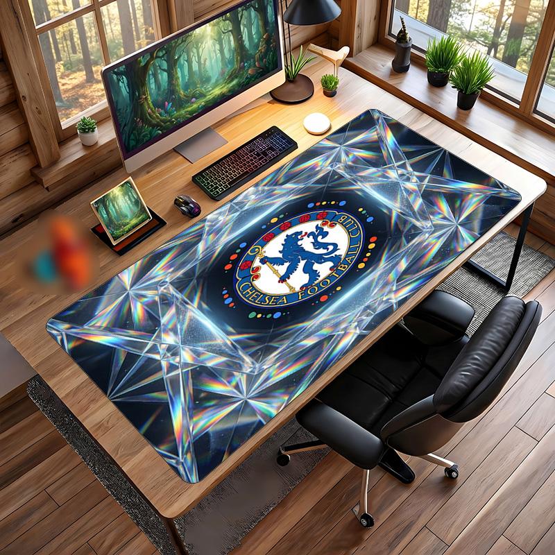 Tappetino per Mouse Grande Stampato Chelsea FC, Tappetino da Scrivania Gaming Morbido in Gomma Antiscivolo per Decorazione Ufficio Laptop Computer