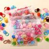 20 Stück/Set Bunte Plüschkugeln Elastische Haarbänder für Kinder Mädchen Haargummis Zöpfe Gummibänder Kopfschmuck Haaraccessoires