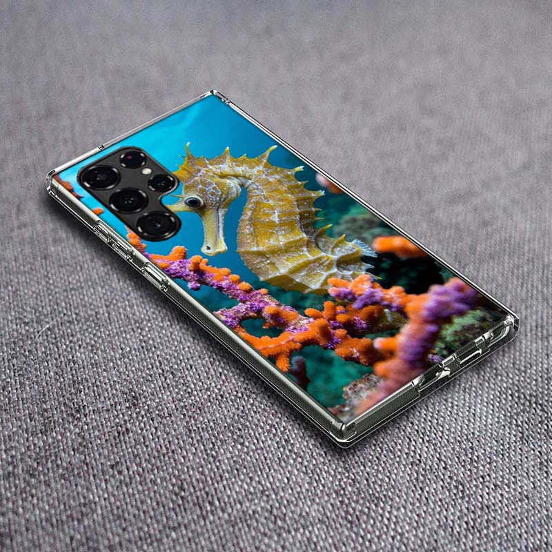 

Seahorse Underwater Fantasy Phone Case For Samsung Galaxy S24 S23 S21 S20 FE S22 S26 Ultra S25 Edge S10 Plus Cover Clear TPU Cap Samsung S25 Plus