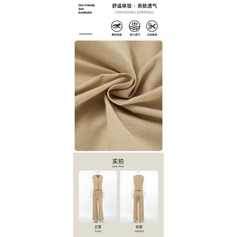 Damen Pendler Einfarbig Weste Und Lange Hose Zweiteiliges Bekleidungsset