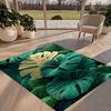 Tropical Leaves Pattern Carpet Mat Rug Natural Botanical Design Vacation Vibes Home Decoration for Living Room Bedroom Floor Mat